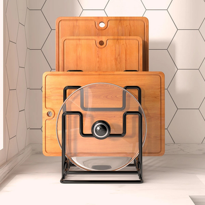 2PCS Kitchen Cutting Board Stand Black Countertop Vertical Holder Rack