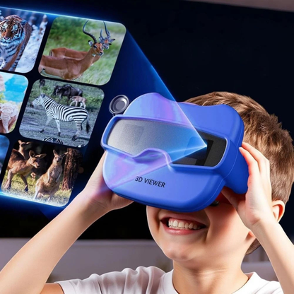 Blue Portable 3D Stereoscopic Viewer Educational Toy Viewing Machine