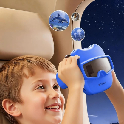 Blue Portable 3D Stereoscopic Viewer Educational Toy Viewing Machine