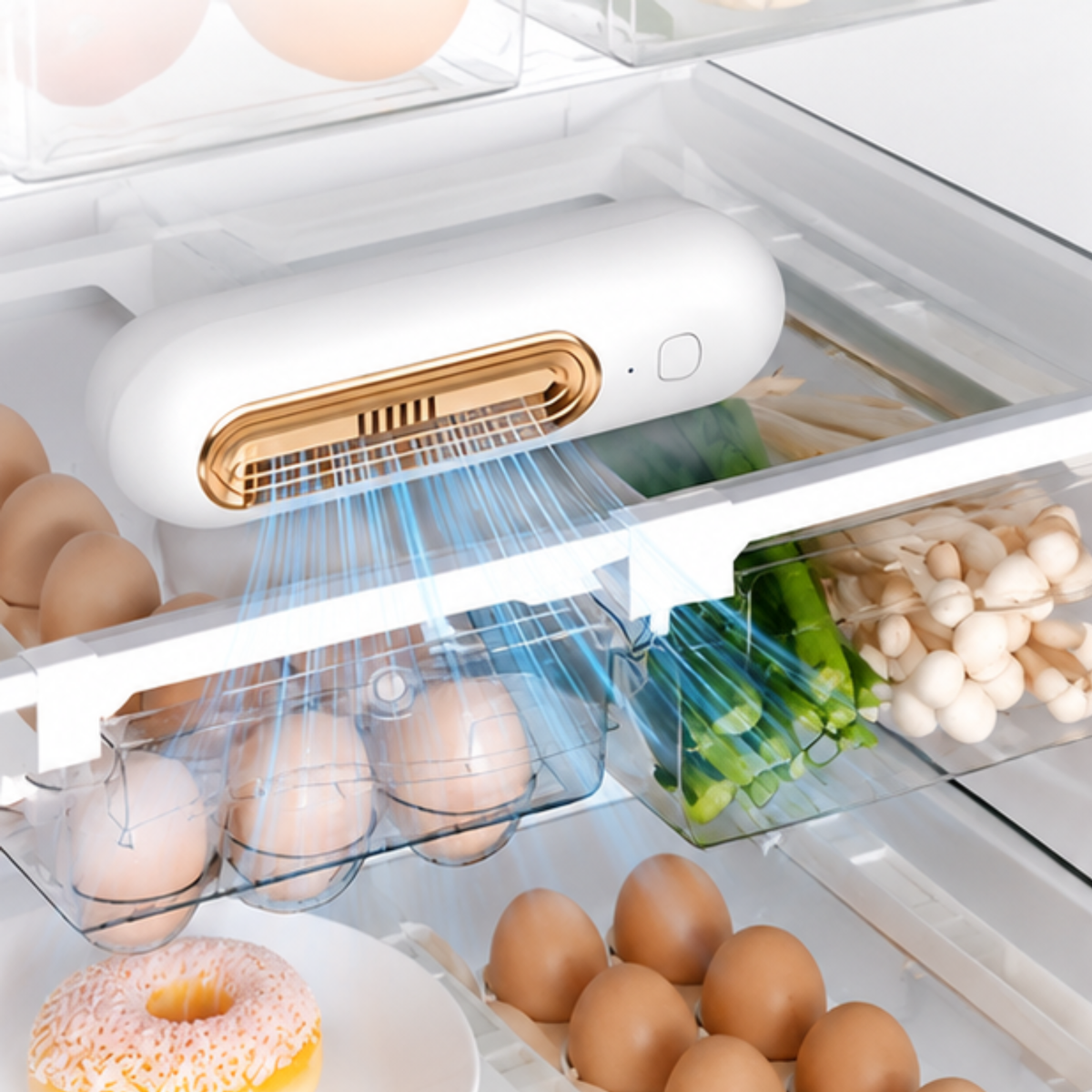 Rechargeable Ozone Air Purifier Refrigerator Shoe Closet Deodorizer Gold