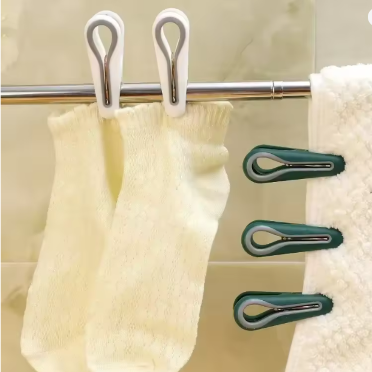 60PCS Clothes Pegs Laundry Clips Traceless Socks Hanging Clamp Set