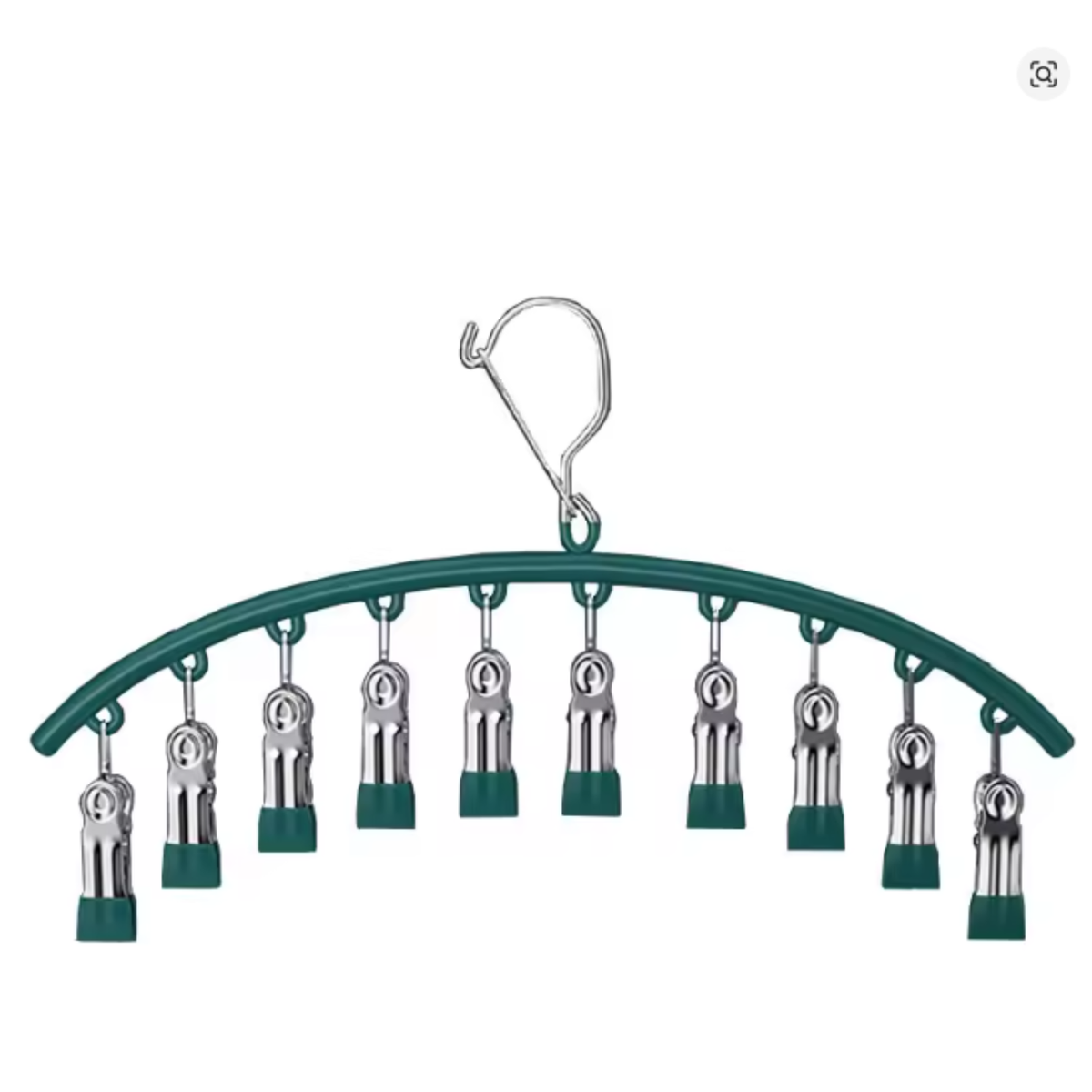 3 Pack Arc Sock Drying Rack Green Clothes Hanger with Clip Holder