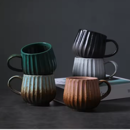 2pcs Handmade Ceramic Coffee Mug Rustic Tea Cup Home Office Drinkware