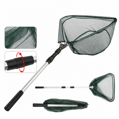 Telescopic Fishing Landing Net Folding Mesh Fish Catch Tool Outdoor
