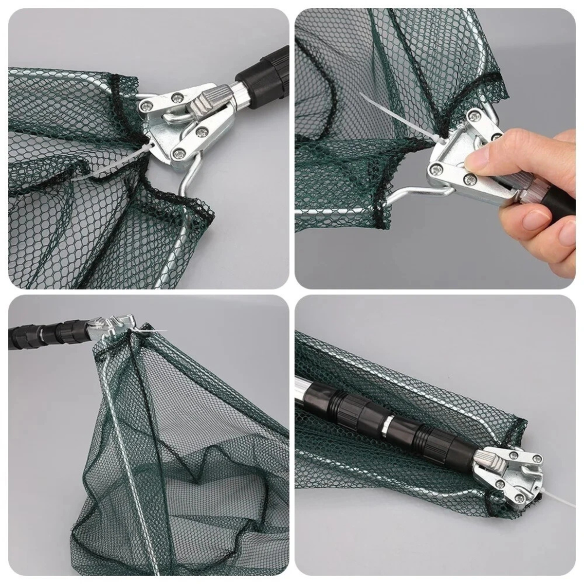 Telescopic Fishing Landing Net Folding Mesh Fish Catch Tool Outdoor