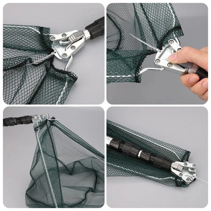 Telescopic Fishing Landing Net Folding Mesh Fish Catch Tool Outdoor
