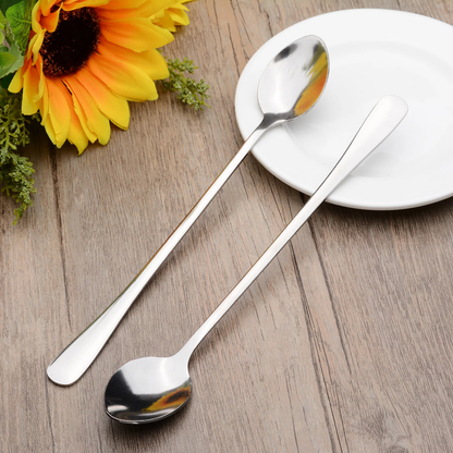 5PCS Long Handle Stainless Steel Coffee Tea Spoon Dessert Cutlery Set