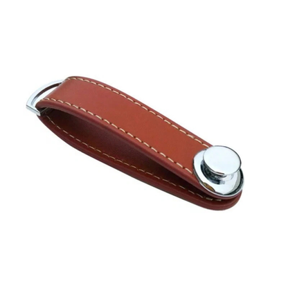 Brown Men's Leather Smart Key Holder Organizer Compact Keychain Wallet