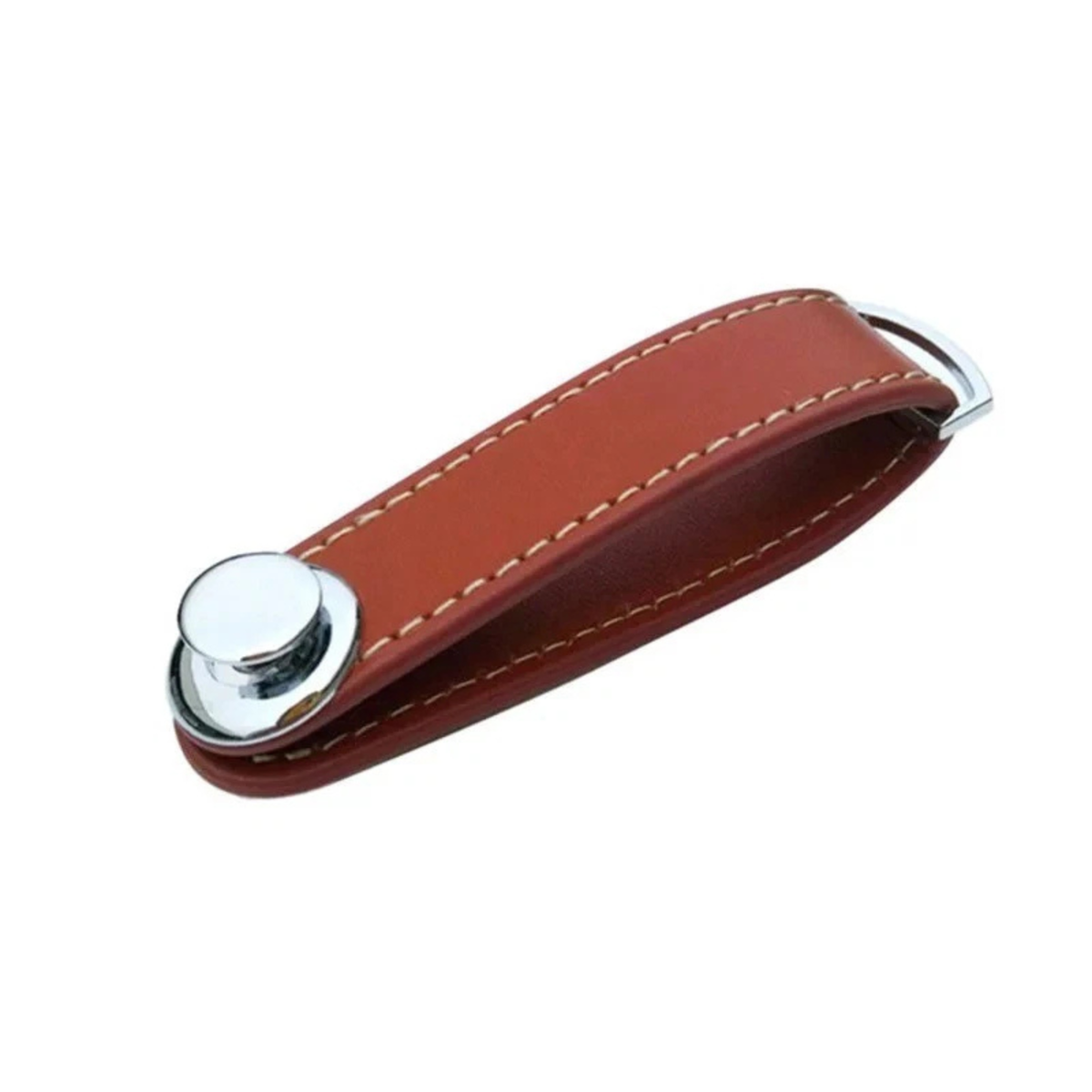 Brown Men's Leather Smart Key Holder Organizer Compact Keychain Wallet