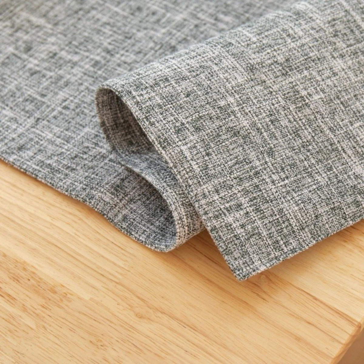 Grey Solid Color Linen Table Runner Dining Table Decorative Cloth