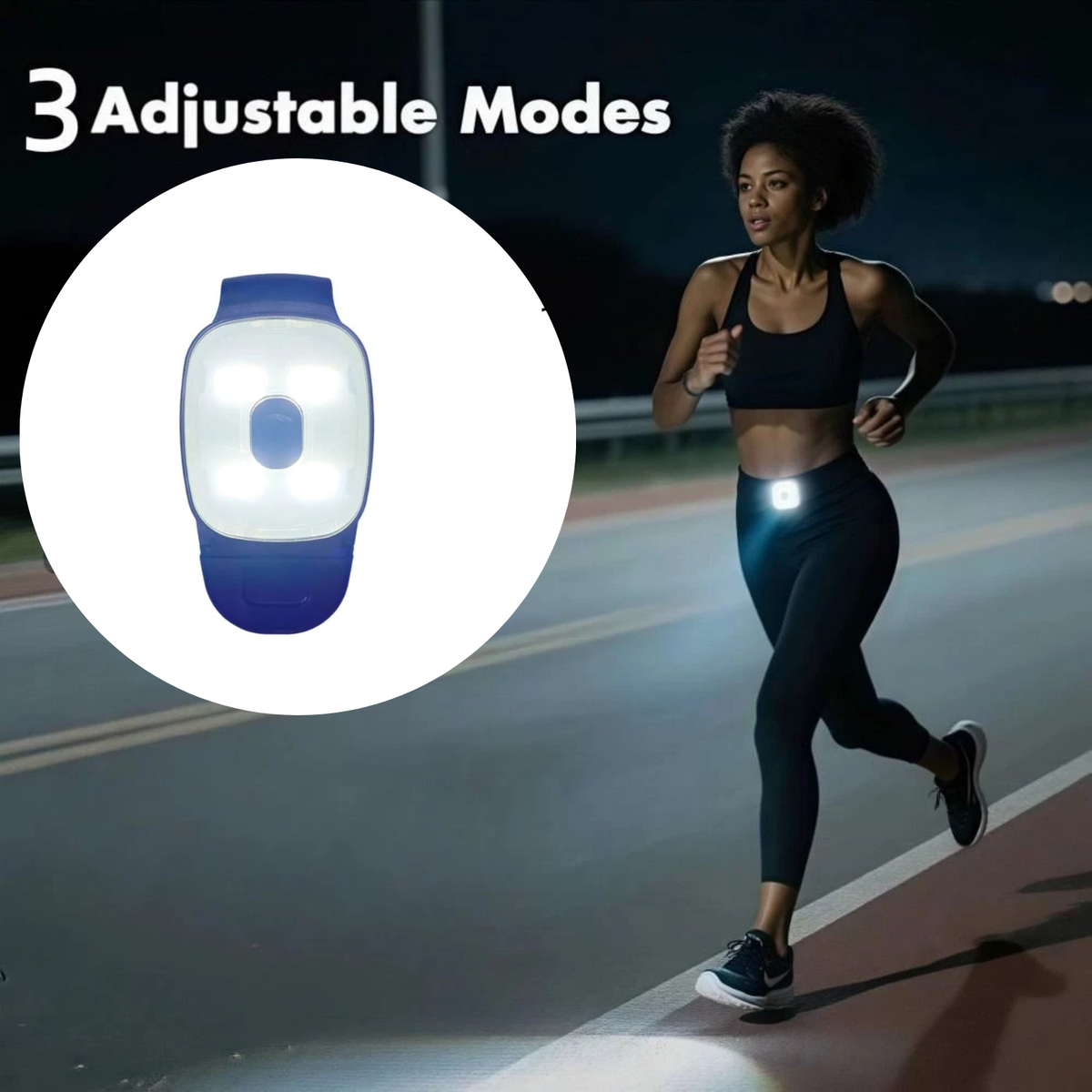 Super Bright Rechargeable LED Running Light Clip On Safety Flashlight