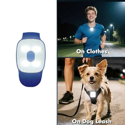 Super Bright Rechargeable LED Running Light Clip On Safety Flashlight
