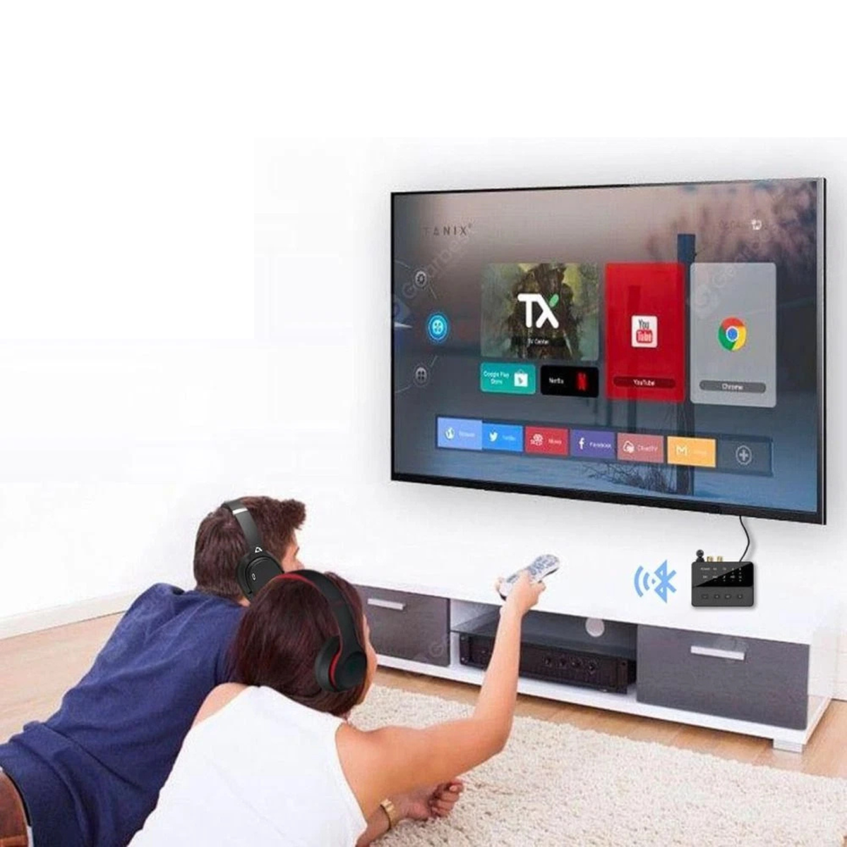 Bluetooth 5.3 AptX Low Latency Audio Transmitter Receiver for TV