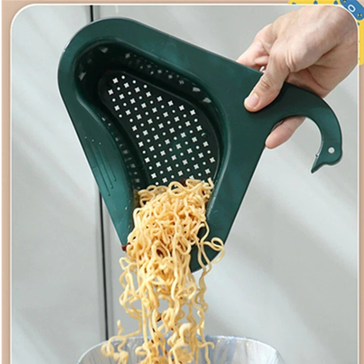 Green Triangle Sink Drain Basket Kitchen Food Waste Strainer Holder