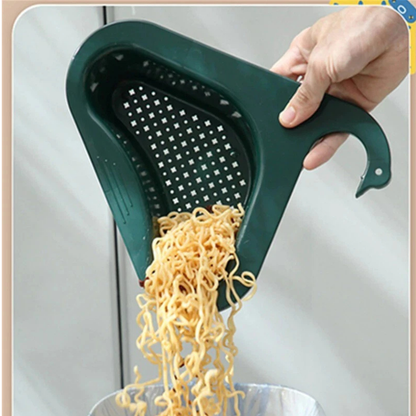 Green Triangle Sink Drain Basket Kitchen Food Waste Strainer Holder