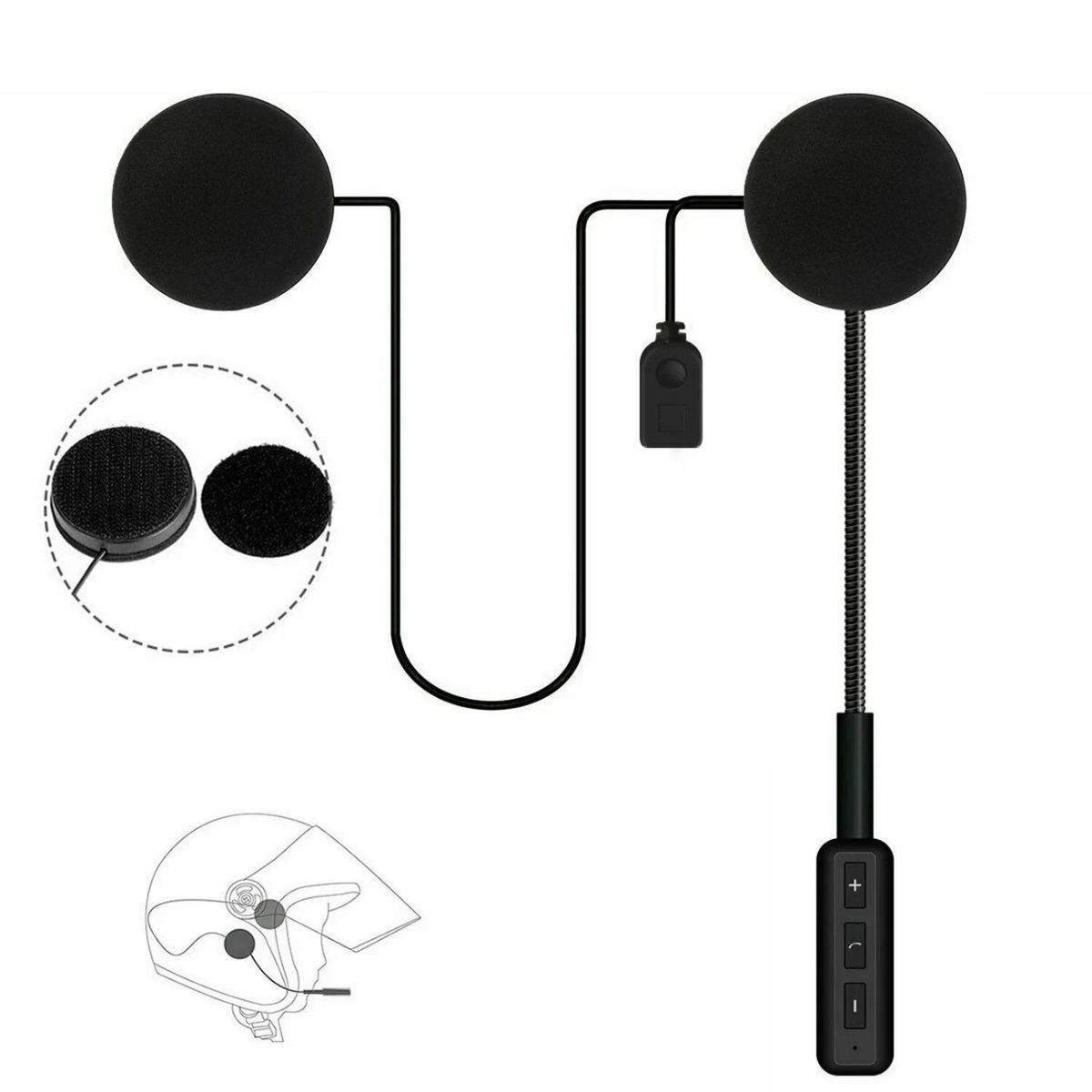 Bluetooth 5.1 Motorcycle Helmet Headset Intercom Microphone System