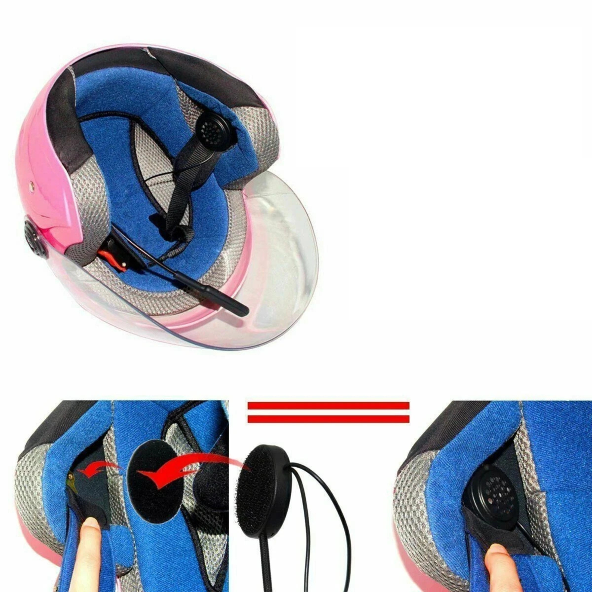 Bluetooth 5.1 Motorcycle Helmet Headset Intercom Microphone System
