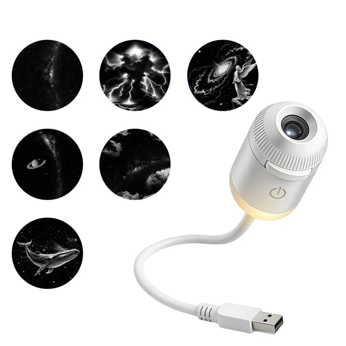 6 Projector Films Galaxy Projector 2 in 1 USB LED Night Light Lamp