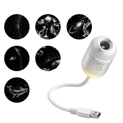 6 Projector Films Galaxy Projector 2 in 1 USB LED Night Light Lamp
