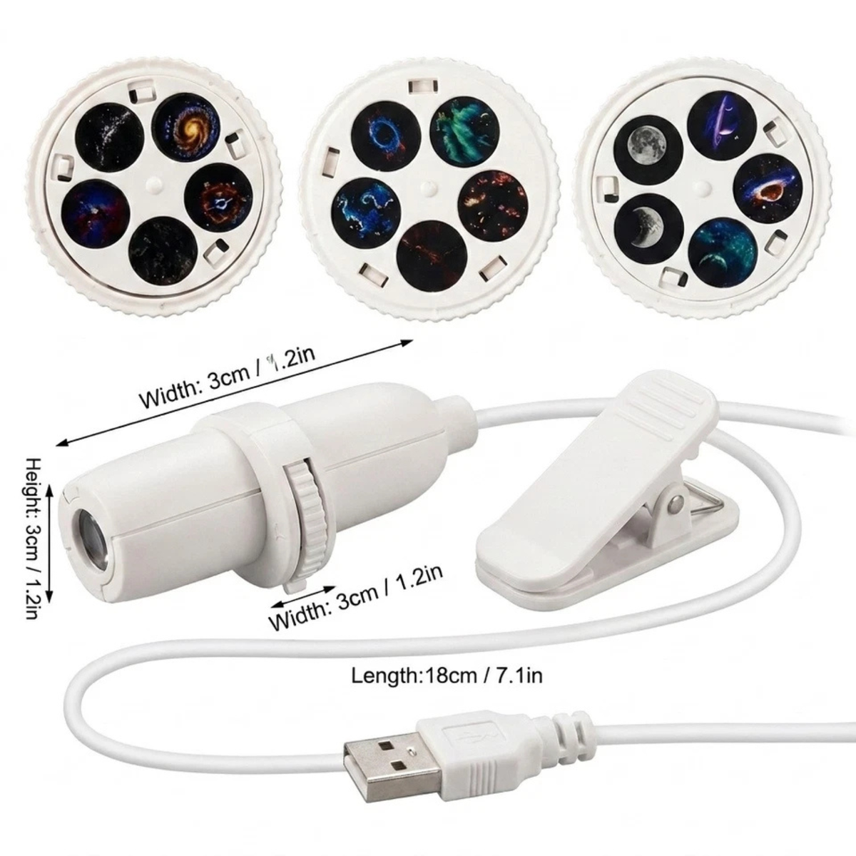 15 Projection Films 2 in 1 Galaxy Star Projector Night Light USB Portable LED