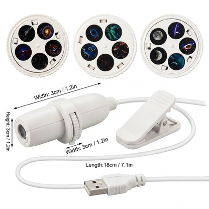 15 Projection Films 2 in 1 Galaxy Star Projector Night Light USB Portable LED