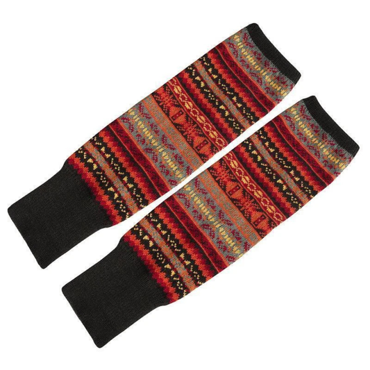 Women's Black Winter Knit Leg Warmers Imitation Wool Knee High Socks