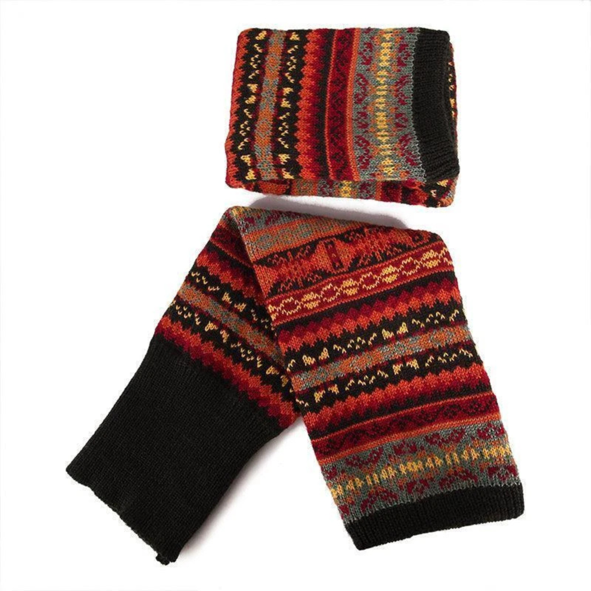 Women's Black Winter Knit Leg Warmers Imitation Wool Knee High Socks