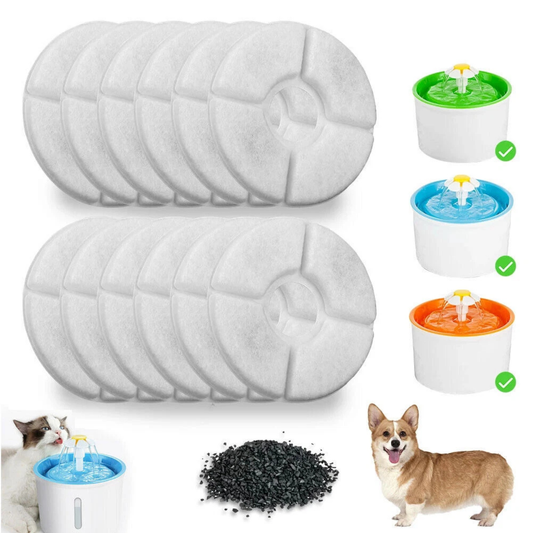 12PCS Carbon Filter Replacement for Pet Water Fountain Dog Cat