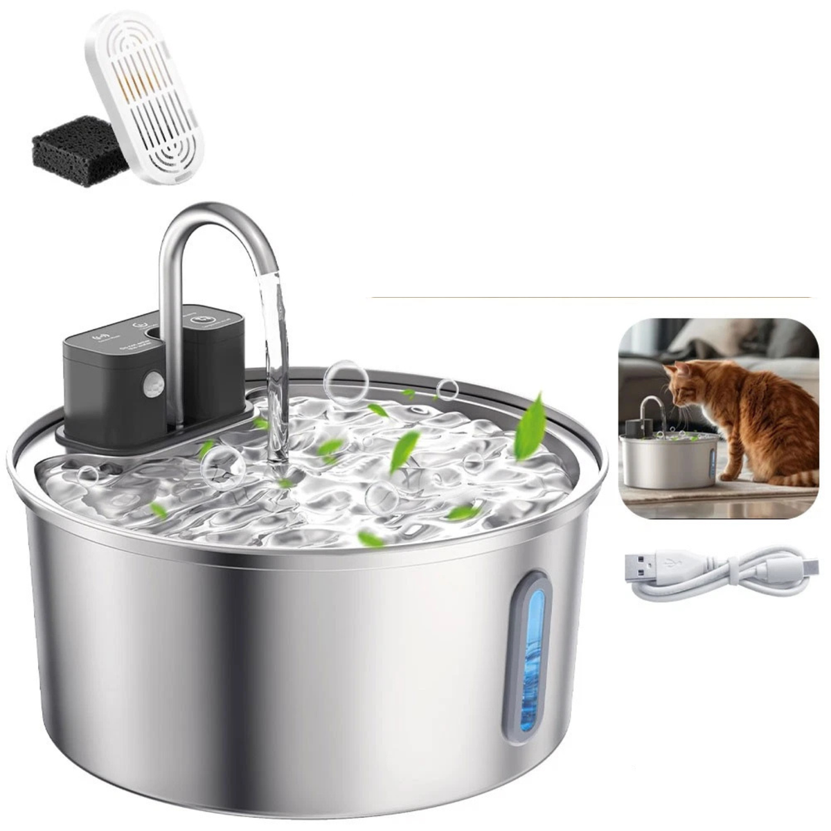 3.2L Automatic Electric Pet Water Fountain Dog Cat Drinking Dispenser