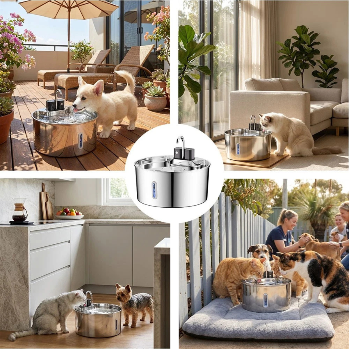 3.2L Automatic Electric Pet Water Fountain Dog Cat Drinking Dispenser