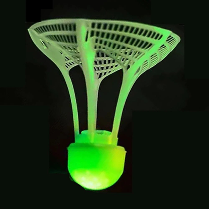 2 Pack Green LED Luminous Badminton Shuttlecocks Night Training Set