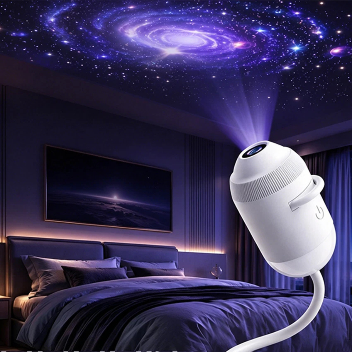 2 in 1 Galaxy Projector Night Light USB Lamp with 24 Projection Films