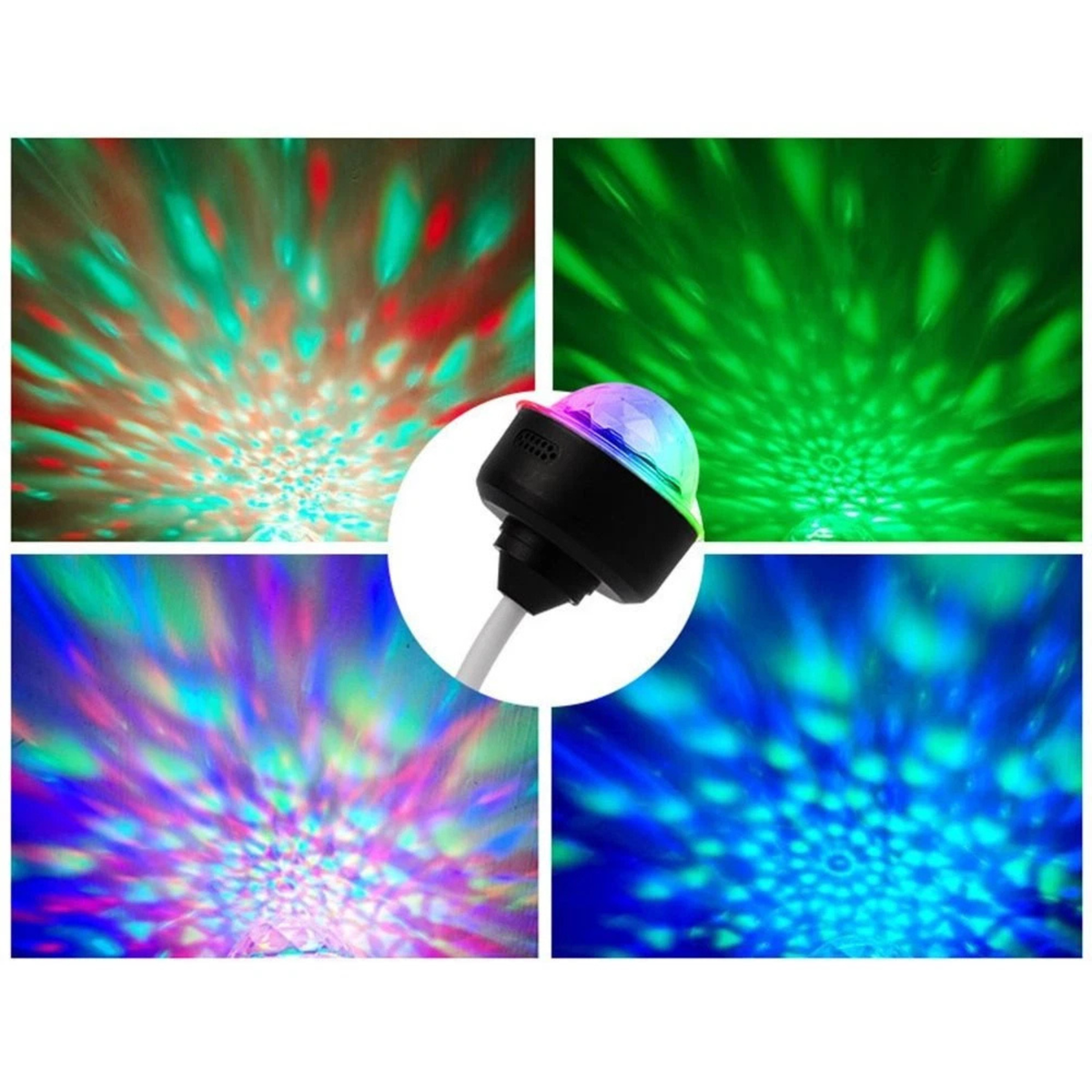 White USB Rotating Disco Light RGB Magic Ball Party Stage Lighting