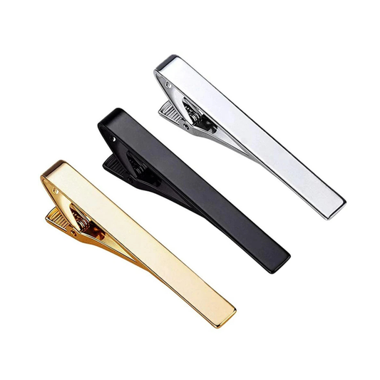 3 Pack Stylish Metal Neck Tie Clips Bar