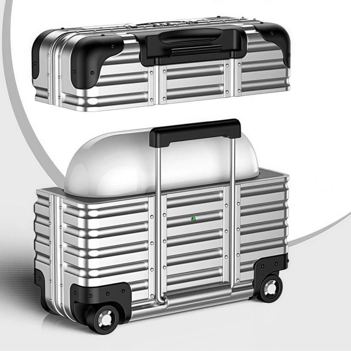 Silver AirPods 4 Protective Headphone Case Travel Luggage Style Cover