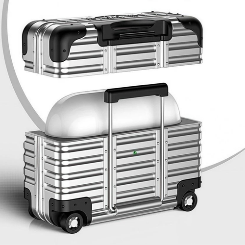 Silver AirPods 4 Protective Headphone Case Travel Luggage Style Cover