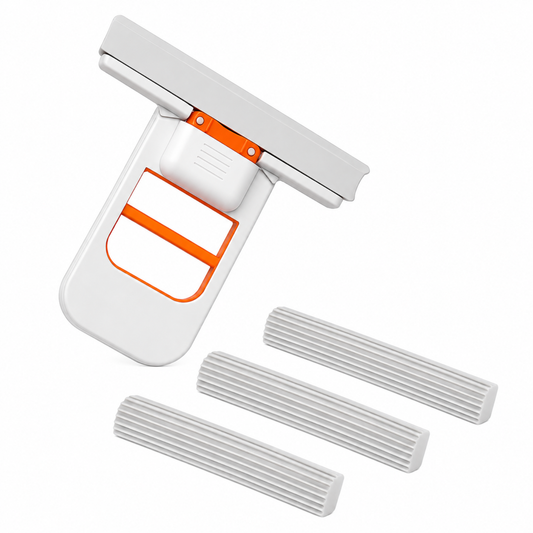 1X Mini Self Squeeze Mop with 3 Spongeheads Replacement Portable Window Cleaner