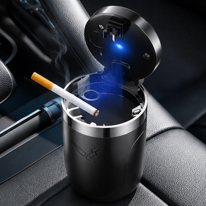 Portable Car Ashtray Blue LED Light Cigarette Holder Auto Vehicle Smoke Bin
