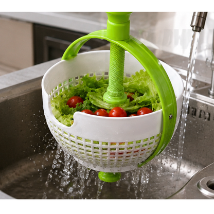 Manual Salad Spinner Vegetable Fruit Washer Drain Basket Kitchen Cleaner