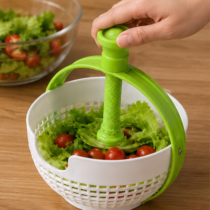 Manual Salad Spinner Vegetable Fruit Washer Drain Basket Kitchen Cleaner