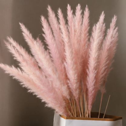 15x Pink Dried Pampas Grass Stems Home Wedding Decor Flowers Arrangement
