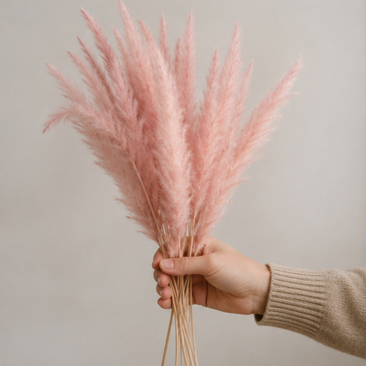 15x Pink Dried Pampas Grass Stems Home Wedding Decor Flowers Arrangement