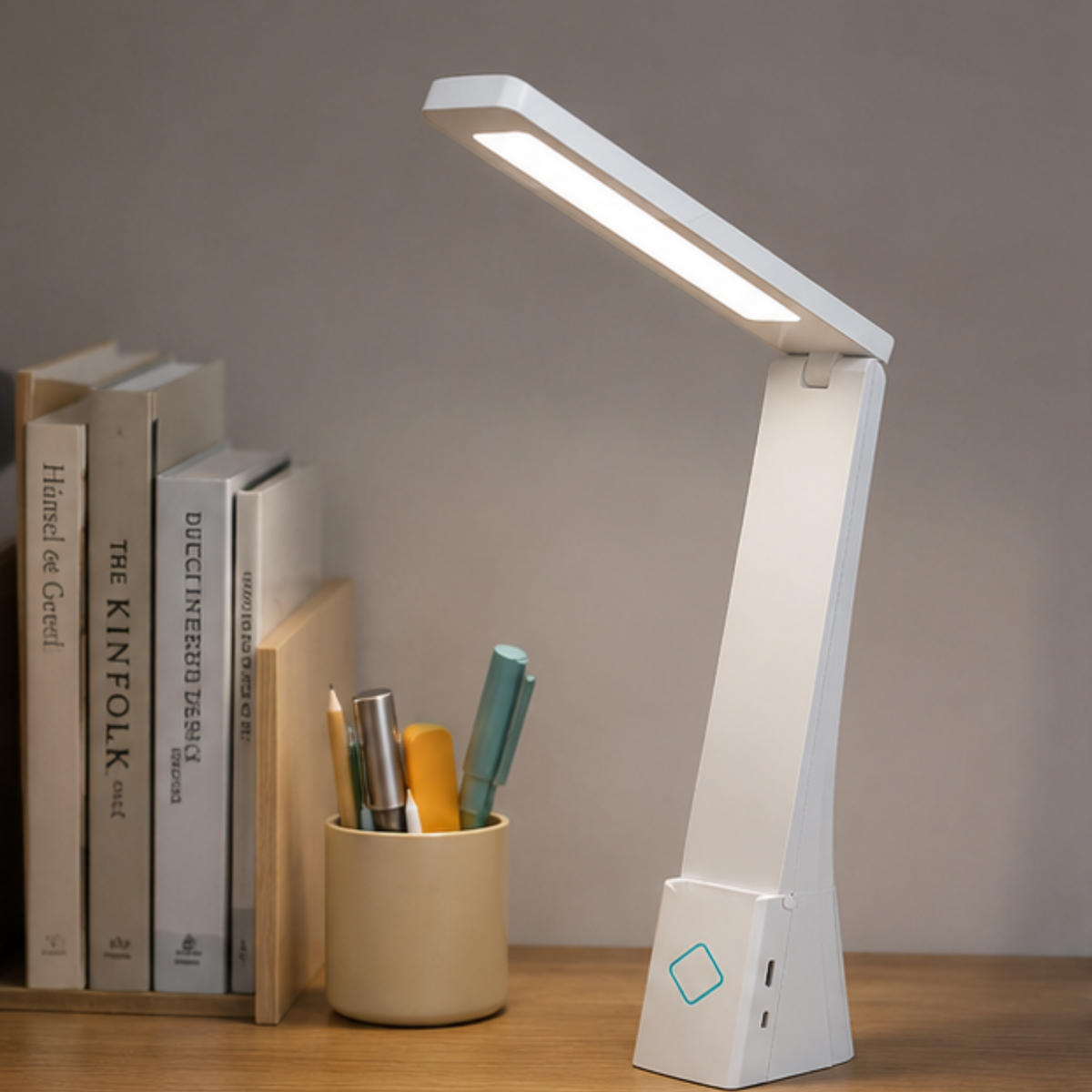 White LED Desk Lamp USB Rechargeable Dimmable Study Light Reading Lamp Desk