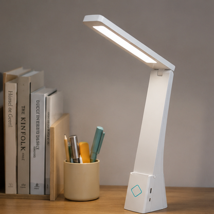 White LED Desk Lamp USB Rechargeable Dimmable Study Light Reading Lamp Desk