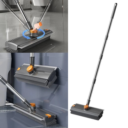 3 in 1 Floor Scrub Brush Long Handle Squeegee Cleaner Bathroom Kitchen
