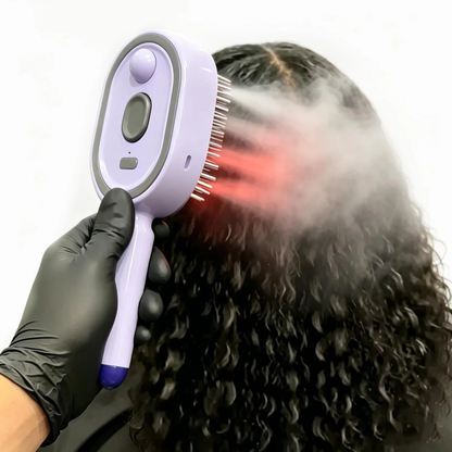 Purple Electric Spray Hair Comb Rechargeable Massage Brush Styling Tool Set