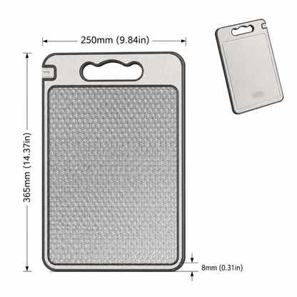 Premium Double-Sided Metal Cutting Board Chopping Board Kitchen Food Prep Board