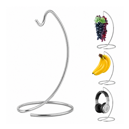 1X Metal Banana Hanger Fruit Rack Hook Stand Kitchen Organizer