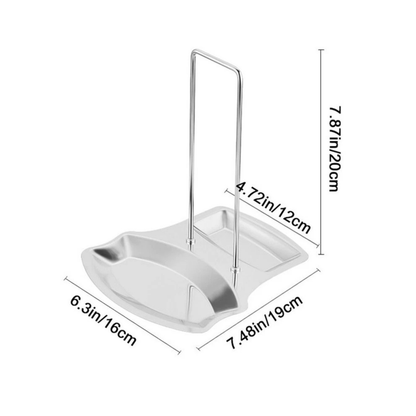 Stainless Steel Pot Lid Holder Spoon Rack Kitchen Drip Tray