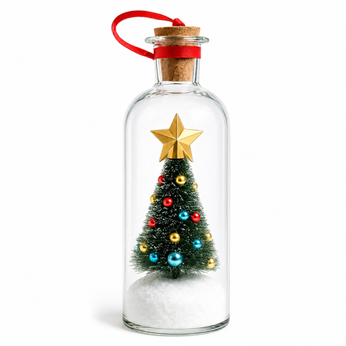 Christmas Tree Message Bottle LED Voice Recording Ornament Gift